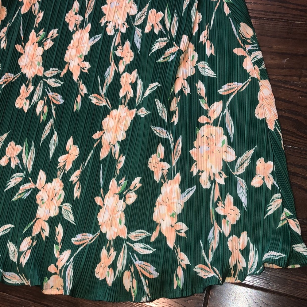 A new day green floral leather maxi dress size large new with tags - Picture 4 of 9